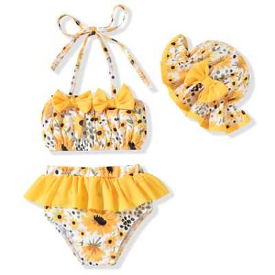 Aalizzwell 2T - 3T Little Girls Sunflower Bikini Set Toddler Bathing Suit Swimwear Swimsuit Swimming Beach Wear