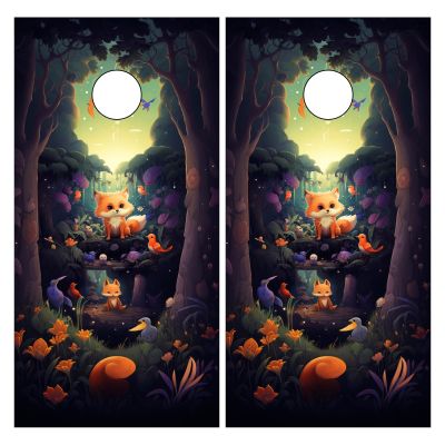 24inx48in Cornhole Board Decals for Outdoor Games Themed Vinyl Skins Weather-Resistant Cornhole Wrap Set for Family Backyard Fun Parties Decorative Game Stickers,Set of 2 Cat