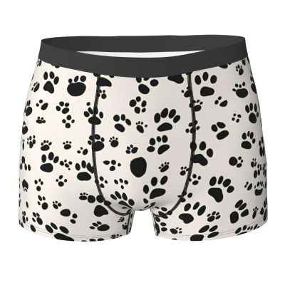 Bone And Paw Print Premium Elastic Men'S Boxer Briefs,Comfortable And Breathable Men'S Underwear