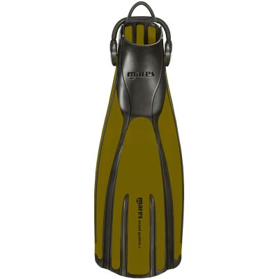 Mares Unisex Adults Avanti Quattro + Diving Fins - Durable Efficient Versatile Open-Heel Scuba Fins with Four-Channel Design & Bungee Strap, Olive, X-Large