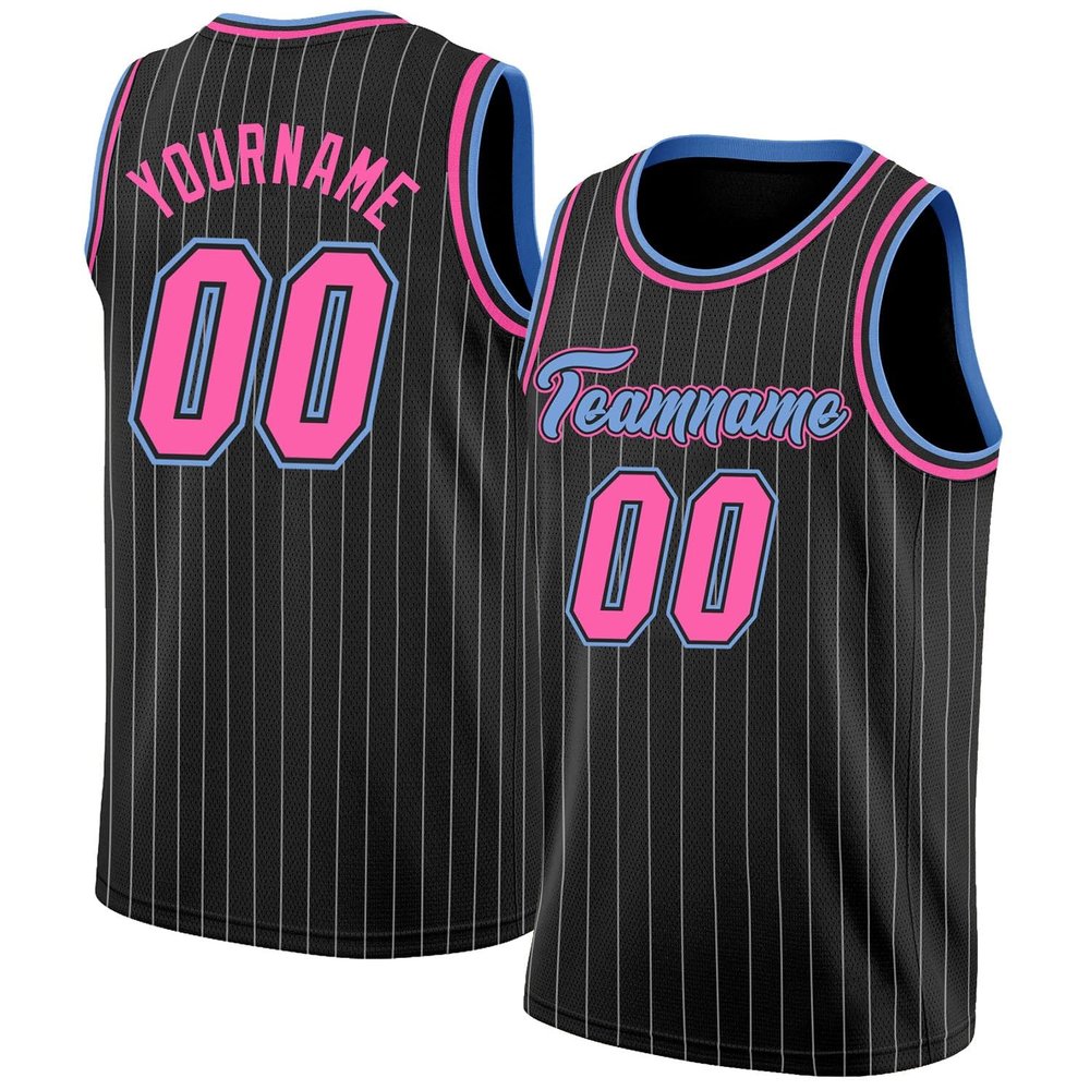 Custom Basketball Jersey for Men Women Kids, Black White Pink Blue Sports Shirt, Personalized Stitched Printed Team Name Number Logo