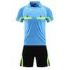 Fldy Mens Soccer Referee Costume Short Sleeve T-shirt Referee Soccer Jersey and Shorts Set with Pockets Tracksuit Blue XX-Large view 1