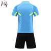 Fldy Mens Soccer Referee Costume Short Sleeve T-shirt Referee Soccer Jersey and Shorts Set with Pockets Tracksuit Blue XX-Large view 2