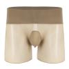 FEESHOW Men Silky Shiny See-Through Boxer Briefs Underwear Close/Open Penis Sheath Booty Shorts Nude&Bulge Pouch One Size view 1