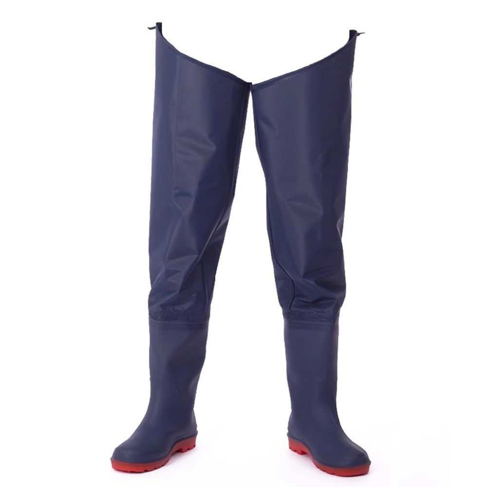 BcoMfy PVC Hip Waders With Adjustable Carabiner And Oxford Sole, Men's Fishing And Hunting Duck Waders (Color : Blue, Size : 8.5)