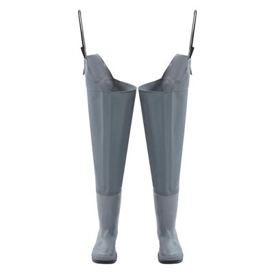 BcoMfy 80cm/31.5inMen's Hip Waders Pvc Non-slip Oxford Sole Fishing And Hunting Flat Hip Waders (Color : Gray-, Size : 9.5)