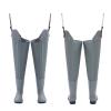 BcoMfy 80cm/31.5inMen's Hip Waders Pvc Non-slip Oxford Sole Fishing And Hunting Flat Hip Waders (Color : Gray-, Size : 9.5) view 2