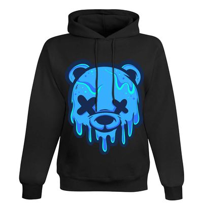 ReLuB Men's Print Graphic Hoodies, Ice Head Bear Cartoon Unisex Long Sleeve Drawstring Pocket Pullover Hooded Sweatshirt for Teens Men Women (2XL)