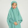 Abayas for Girls Abaya Full Cover Hijab Dubai Turkey Kaftan Prayer Dress Kids Muslim One Piece Long Sleeve Arabian Robe Ramadan Maxi Dresses Modest Islamic Casual Clothing Outfit Light Green 8-9 Years view 2