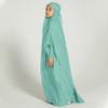 Abayas for Girls Abaya Full Cover Hijab Dubai Turkey Kaftan Prayer Dress Kids Muslim One Piece Long Sleeve Arabian Robe Ramadan Maxi Dresses Modest Islamic Casual Clothing Outfit Light Green 8-9 Years view 4