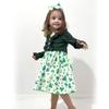 HINTINA 3T Toddler little Girls St. Saint Patrick's Day Dress Outfits Shamrock Sleeveless Sundress With Long Sleeve Waffle Cardigan Set 3-4T view 2