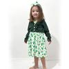 HINTINA 3T Toddler little Girls St. Saint Patrick's Day Dress Outfits Shamrock Sleeveless Sundress With Long Sleeve Waffle Cardigan Set 3-4T view 4