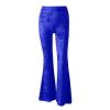 Xiaojmake Women's Elegant Velvet Flare Leg Palazzo Long Pants Elastic Waist Silky Stretchy Slim Bodycon Bell Bottom Trousers view 4