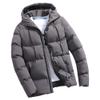 SWJGLITTR Men's Winter Skinny Hooded Jacket Windproof Thick Quilted Casual Padded Coat Full Zip Slim Fit Warm Outwear (Grey,4X-Large) view 1