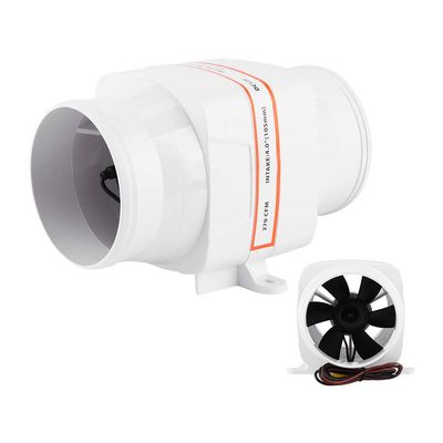 4in 270CFM Electric In Line Marine Bilge Air Blower DC 12V White