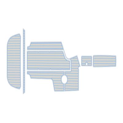 ATDEK 2005-2006 Centurion ENZO SV240 Cockpit & Swim Platform 1/4 6mm eva Faux Teak Deck Surfing Boat Fishing Boat Motorcycle Hurts crapet Non-Slip mat Floor (Grey Over Blue)