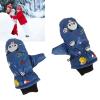 Keenso Kids Ski Gloves Winter Gloves for Boys Girls, Windproof & Finger Linked Design, Cute Prints, Multifunctional Use (Blue) view 4