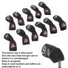 11 pcs Golfs Cephalic Covers, PU Leather Golfs Headcovers, Golfs Club Headcovers with Embroidered Numbers fits Most Clubs view 4