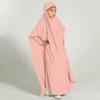 Abaya Muslim Girls Islamic Prayer Dress for Kids - Jilbab Muslin Thoub Isdal One Piece Ramadan Dubai Eid Dress - Peach Pink for 8-9 Years view 3