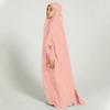 Abaya Muslim Girls Islamic Prayer Dress for Kids - Jilbab Muslin Thoub Isdal One Piece Ramadan Dubai Eid Dress - Peach Pink for 8-9 Years view 4