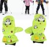 Keenso Kids Ski Gloves Winter Gloves for Boys Girls, Windproof & Finger Linked Design, Cute Prints, Multifunctional Use (Green) view 2