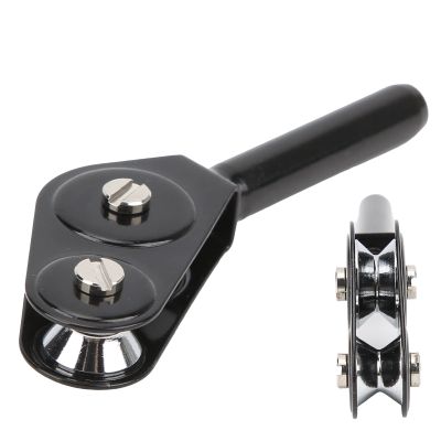 Gavigain Fishing Rod Roller Tip Stainless Steel Double Pulley Guide Ring Roller Rod Tip for Sea Fishing Boat Trolling Black
