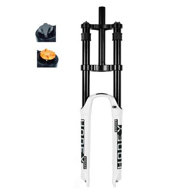 DYSY Mountain Cycling Bike Suspension Fork 26 27.5 Inch 29 er Magnesium Alloy Double Shoulder DH Downhill Mountain Bike Bicycle Air Fork Travel 160mm (Color : White, Size : 27.5 inch)