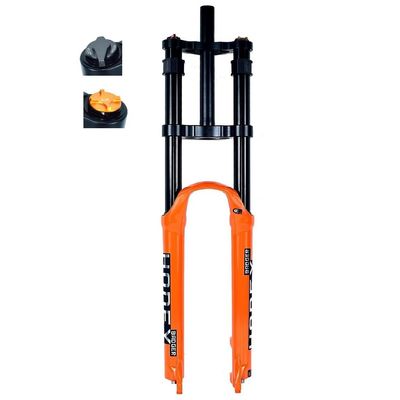 DYSY Mountain Cycling Bike Suspension Fork 26 27.5 Inch 29 er Magnesium Alloy Double Shoulder DH Downhill Mountain Bike Bicycle Air Fork Travel 160mm (Color : Orange, Size : 26 inch)