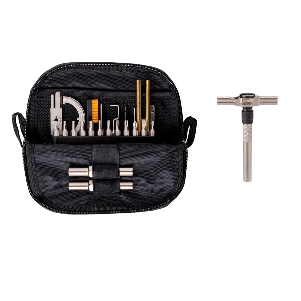 Fix It Sticks .308 Caliber Gun Maintenance Tool Kit with Soft Carrying Case & Ratcheting T-Way Wrench with Locking Hex Drive Combo - Custom Bundle