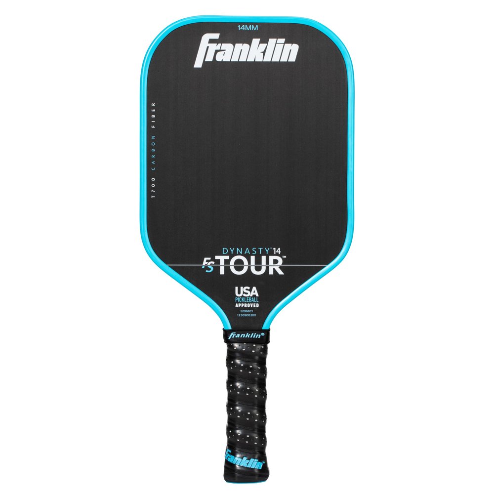 Franklin Sports Pro Pickleball Paddles - FS Tour Series Carbon Fiber Paddles - Official USA Pickleball (USAPA) Approved - Dynasty Pro Player - 14mm Polymer Core - Blue