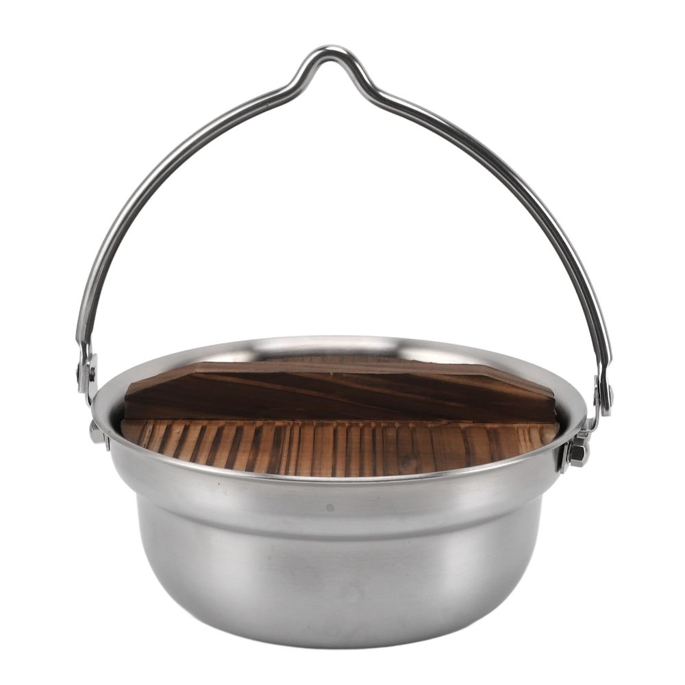 BusoTh Hanging Camping Pot, Durable 304 Stainless Steel Camping Cookware for Picnic (1.8L), BusoThrg8sxcvepq-11
