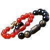 NuALLy Mens Bracelet,Tiger Eye Bracelet, Feng Shui Red Agate Wealth Bracelet Obsidian 12 Zodiac Animal Charm Bracelet Reiki Amulet Lucky Ward Off Evil Bracelet,dog,black 14mm (Color : Dog_Red 10mm) view 1