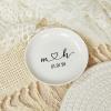 Custom Initials Jewelry Dish, Personalized Monogram Wedding Ring Dish, Ceramic Trinket Tray, Decorative Jewelry Plate, Newlywed Gifts for Couples, Engagement Gift, Ring Holder for Her view 2