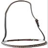 Equitem White Padded Leather Cavesson with Clear Crystal Accent Noseband (Dark Brown) view 1