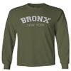 0567. Bronx New York NYC Cool Hipster Street wear Men's Long Sleeve t Shirt (Olive, Small) view 1