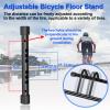HOMEE Bicycle Floor Stand, Adjustable Bike Rack for Garage, Steel Cycling Storage Organizer for Indoor Outdoor Home, Bicycle Holder for Mountain and Road Bike, Black view 3