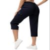 TBMPOY Women's Capri Pants Lightweight Quick Dry Hiking Cargo Pockets Casual Water Resistant Travel Cropped Cotton Navy Blue 2XL view 1