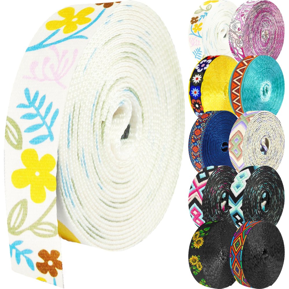 Grosun 1.5 inch Patterned Nylon Webbing Belt Webbing Straps Purse Straps Backpack Straps Nylon Belt for Seatbelt, Bags, Backpacks, Luggage (B, 3.3 Yards)