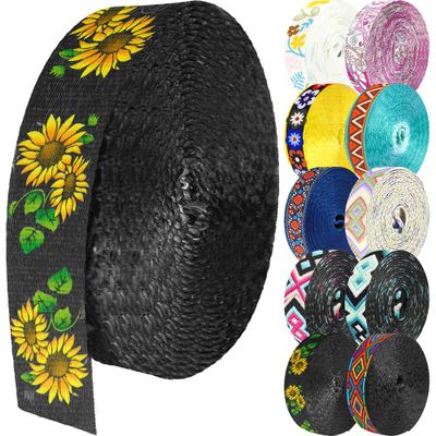 Grosun 1.5 inch Patterned Nylon Webbing Belt Webbing Straps Purse Straps Backpack Straps Nylon Belt for Seatbelt, Bags, Backpacks, Luggage (A, 10 Yards)