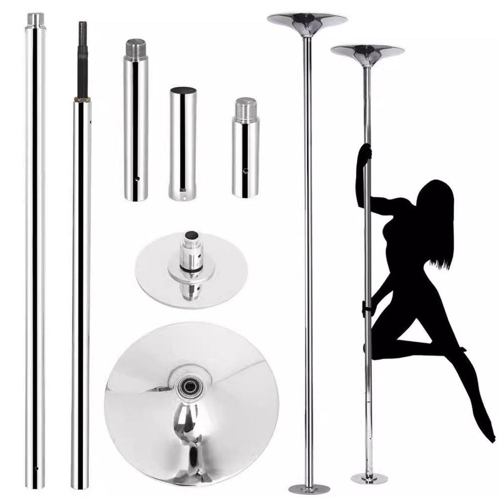 JXYQZD 45mm Professional Dance Pole, Portable Spinning & Static Stripper Pole Uses for Physical Exercise at Home Club Bar Gym, Fitness Dancing Pole Kit