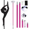 JXYQZD Professional Dance Pole, Removable Spinning Static Dancing Pole, Silicone Dance Pole 7'-9' Adjustable Height, Portable Dance Pole Kit for Gym Exercise Club Party Pub (Color : Pink) view 1