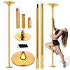 JXYQZD Professional Stripper Pole 45mm, Removable Fitness Exercise Dance Pole, Portable Spinning & Static Dancing Pole, Adjustable Height for Home Fitness, Exercise, Bar, Gym, Party (Color : Yellow) view 1