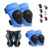 GEQID Kids Knee Pads Elbow Pads Wrist Guards Set ,Protective Gear for 4-6-12 Boys Girls Roller Skating Scooter Skateboarding Bike (Blue, Free Size (4-12 Years or 40-80lbs)) view 1