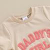 FIOMVA Toddler Baby Girl Summer Clothes Outfits 3 6 9 12 18 24Months 2t 3t Daddys Girl Short Sleeve Top Shirt+Short Pants Set (Cream Daddy's Girl, 12-18 Months) view 4
