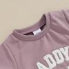 FIOMVA Toddler Baby Girl Summer Clothes Outfits 3 6 9 12 18 24Months 2t 3t Daddys Girl Short Sleeve Top Shirt+Short Pants Set (Purple Daddy's Girl, 0-6 Months) view 4