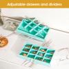 ProCase Earring Holder Organizer Jewelry Box with 3 Drawers, Acrylic Clear Earring Case with Adjustable Velvet Trays for Women - Aqua, 3 Layers view 2