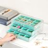 ProCase Earring Holder Organizer Jewelry Box with 3 Drawers, Acrylic Clear Earring Case with Adjustable Velvet Trays for Women - Aqua, 3 Layers view 3