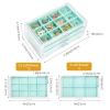 ProCase Earring Holder Organizer Jewelry Box with 3 Drawers, Acrylic Clear Earring Case with Adjustable Velvet Trays for Women - Aqua, 3 Layers view 4