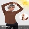 addigi Women's Sun Shirts UPF 50+ Long Sleeve Workout Hiking Tops Lightweight Quick Dry UV Protection Running Yoga Athletic Shirt Brown XX-Large view 2