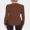 addigi Women's Sun Shirts UPF 50+ Long Sleeve Workout Hiking Tops Lightweight Quick Dry UV Protection Running Yoga Athletic Shirt Brown XX-Large view 3
